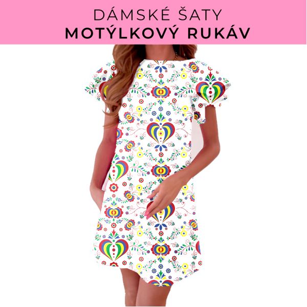 DÁMSKÝ střih - šaty s motýlkovým rukávem