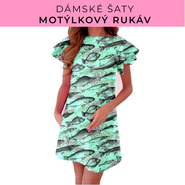 DÁMSKÝ střih - šaty s motýlkovým rukávem