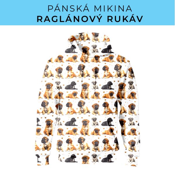 PÁNSKÝ střih - mikina raglan ZÁKLADNÍ s kapucí