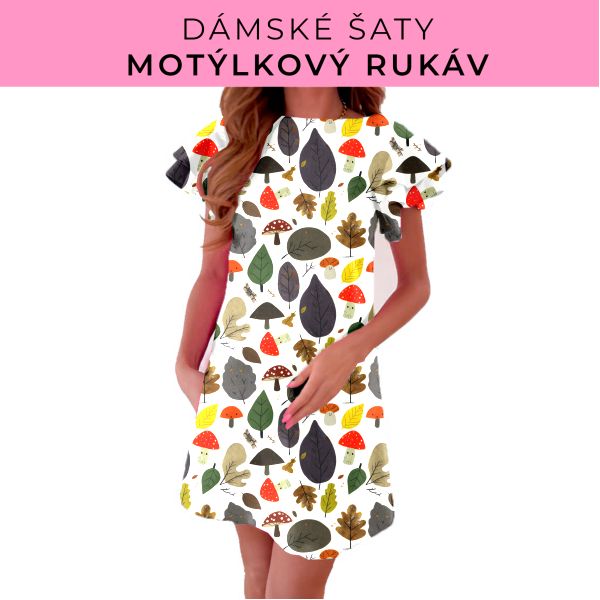 DÁMSKÝ střih - šaty s motýlkovým rukávem