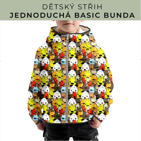 Dětský střih - jednoduchá dětská BASIC  bunda