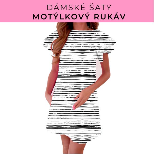 DÁMSKÝ střih - šaty s motýlkovým rukávem