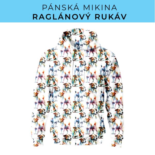 PÁNSKÝ střih - mikina raglan ZÁKLADNÍ s kapucí
