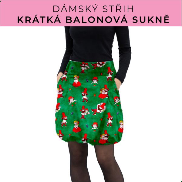 Dámský střih - balonová krátká sukně