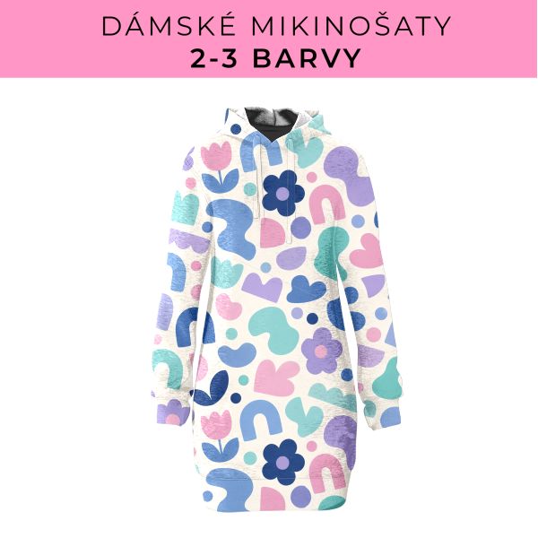 DÁMSKÝ střih - Mikinošaty 2-3 barvy