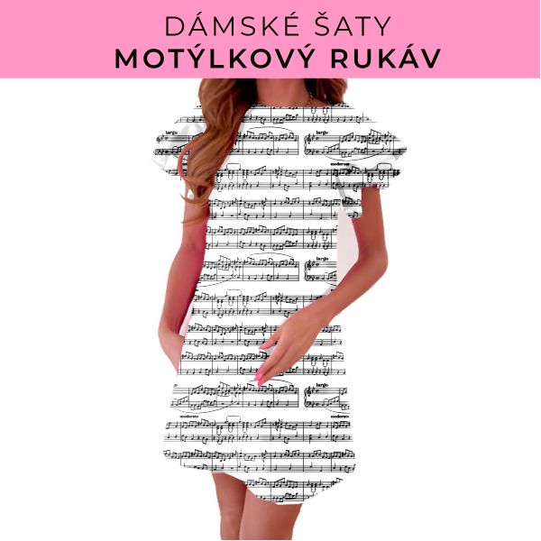 DÁMSKÝ střih - šaty s motýlkovým rukávem