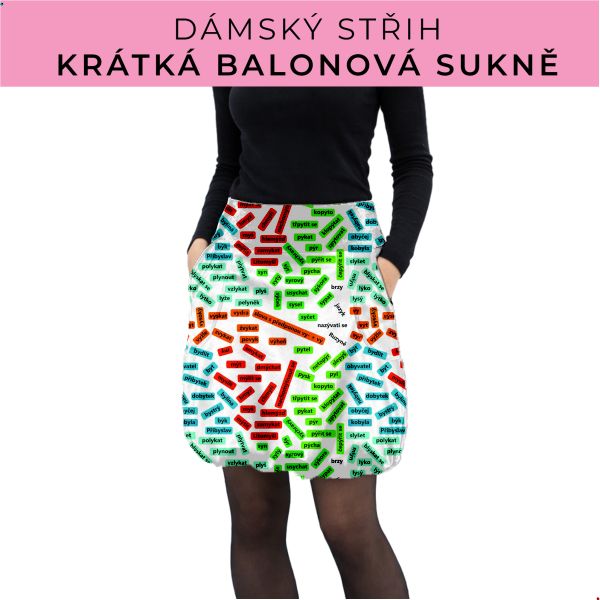 Dámský střih - balonová krátká sukně
