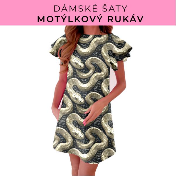 DÁMSKÝ střih - šaty s motýlkovým rukávem
