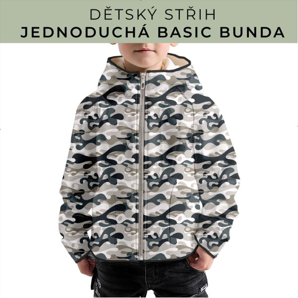 Dětský střih - jednoduchá dětská BASIC  bunda
