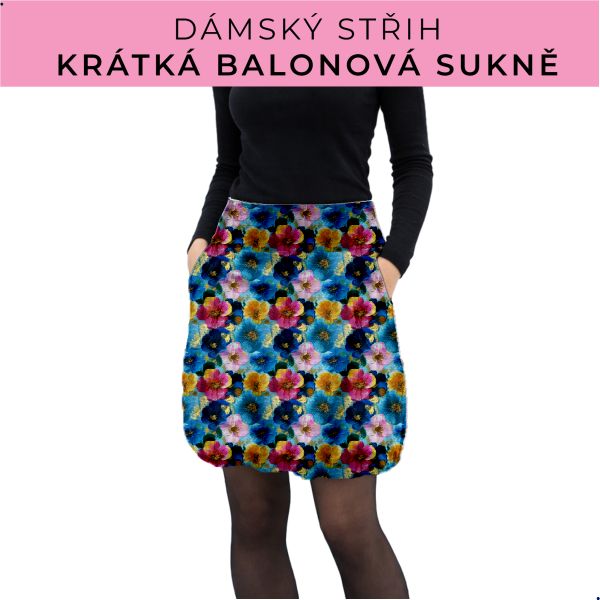 Dámský střih - balonová krátká sukně