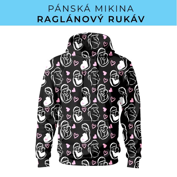 PÁNSKÝ střih - mikina raglan ZÁKLADNÍ s kapucí
