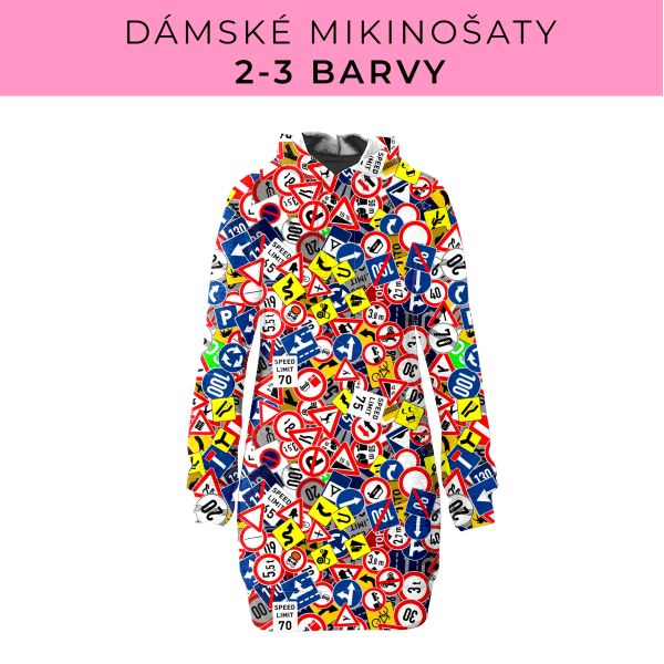 DÁMSKÝ střih - Mikinošaty 2-3 barvy