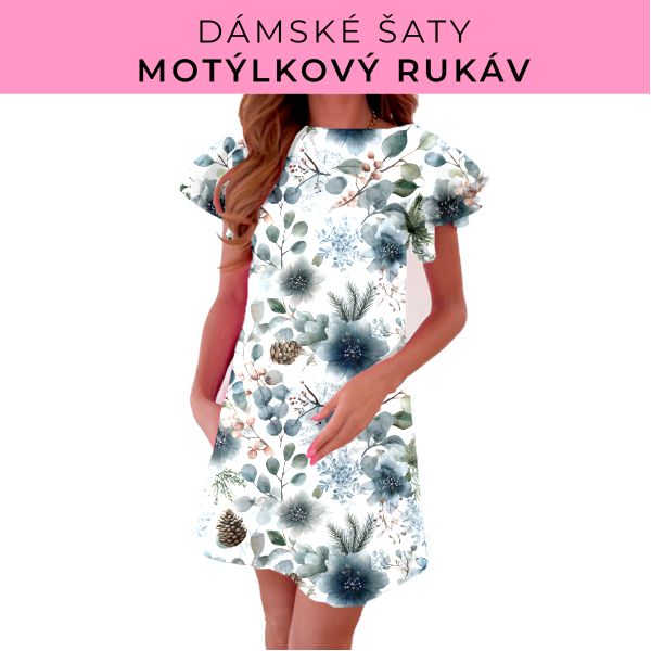 DÁMSKÝ střih - šaty s motýlkovým rukávem