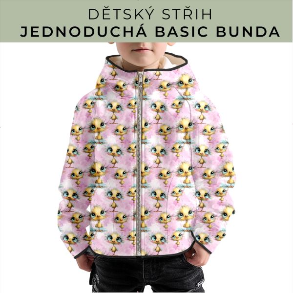 Dětský střih - jednoduchá dětská BASIC  bunda