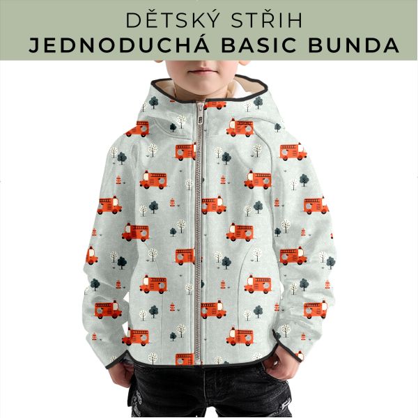 Dětský střih - jednoduchá dětská BASIC  bunda