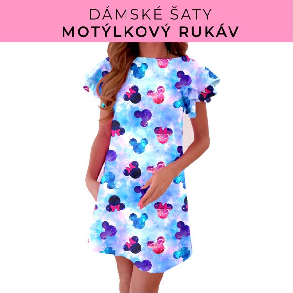 DÁMSKÝ střih - šaty s motýlkovým rukávem