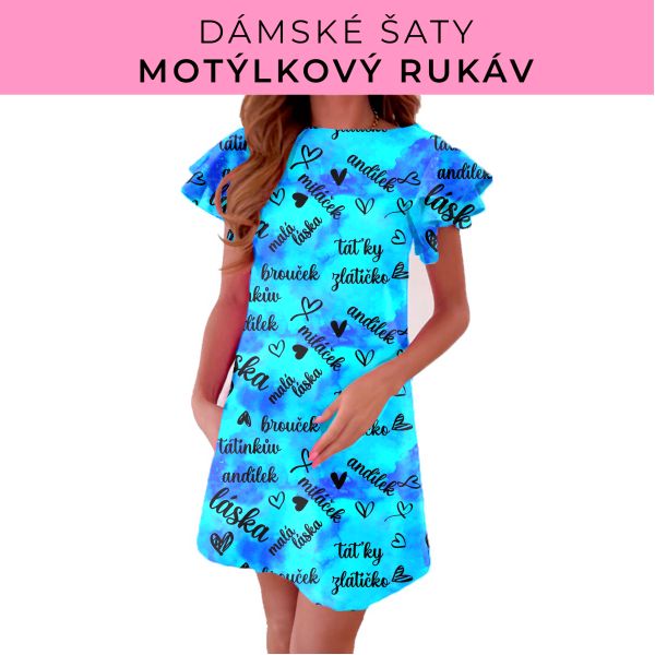 DÁMSKÝ střih - šaty s motýlkovým rukávem