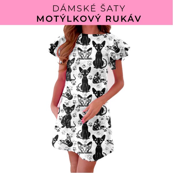 DÁMSKÝ střih - šaty s motýlkovým rukávem