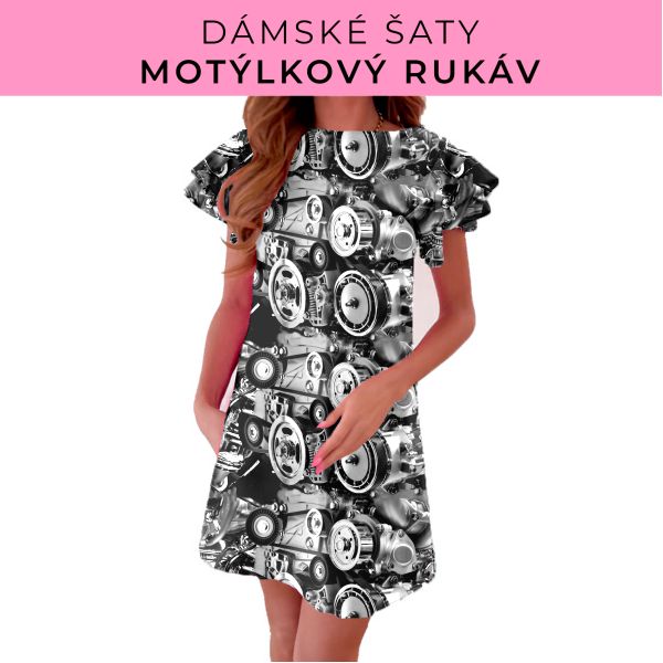 DÁMSKÝ střih - šaty s motýlkovým rukávem