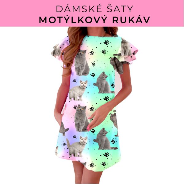 DÁMSKÝ střih - šaty s motýlkovým rukávem