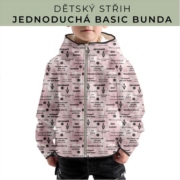 Dětský střih - jednoduchá dětská BASIC  bunda