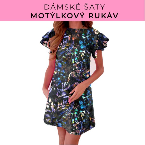 DÁMSKÝ střih - šaty s motýlkovým rukávem