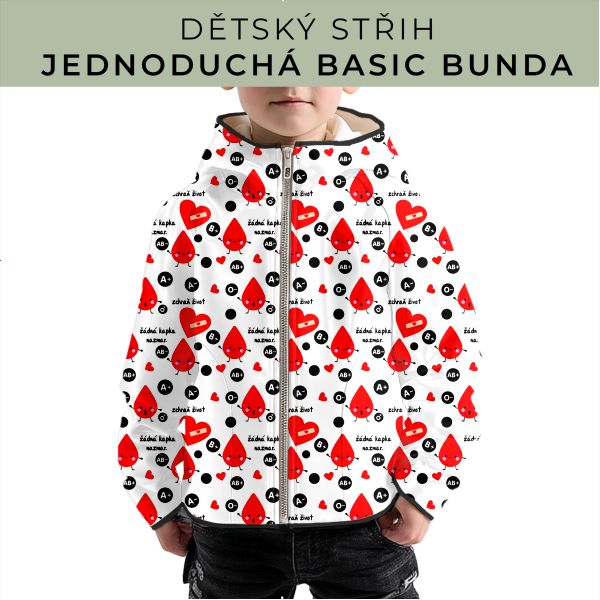 Dětský střih - jednoduchá dětská BASIC  bunda