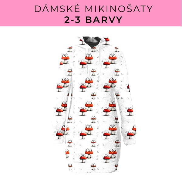 DÁMSKÝ střih - Mikinošaty 2-3 barvy