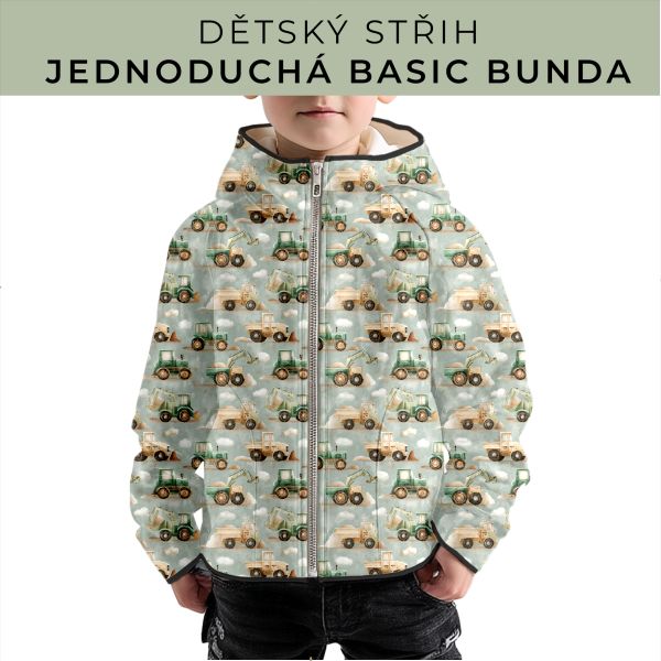 Dětský střih - jednoduchá dětská BASIC  bunda