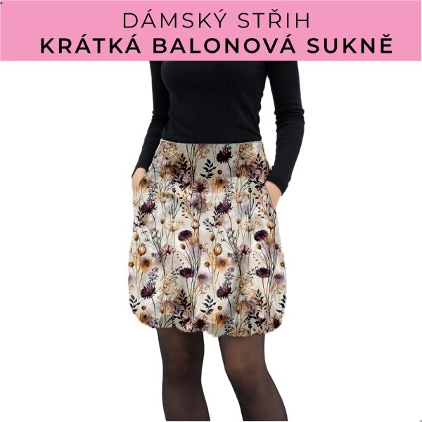 Dámský střih - balonová krátká sukně