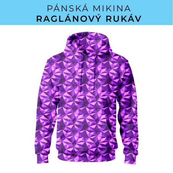 PÁNSKÝ střih - mikina raglan ZÁKLADNÍ s kapucí