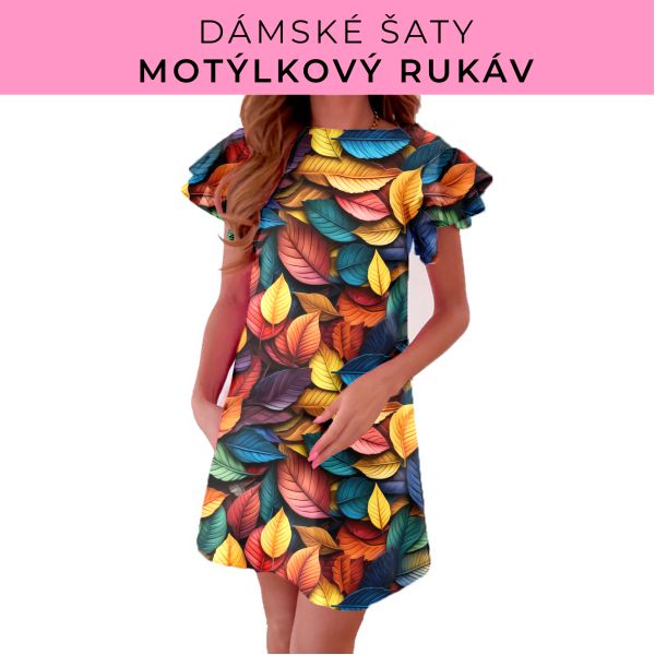 DÁMSKÝ střih - šaty s motýlkovým rukávem