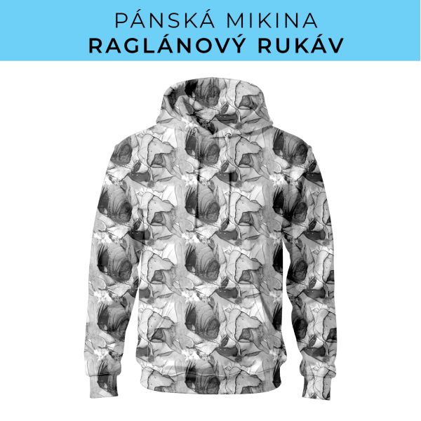 PÁNSKÝ střih - mikina raglan ZÁKLADNÍ s kapucí