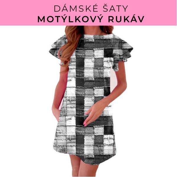 DÁMSKÝ střih - šaty s motýlkovým rukávem