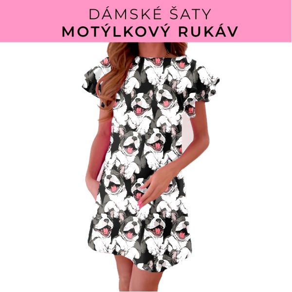 DÁMSKÝ střih - šaty s motýlkovým rukávem