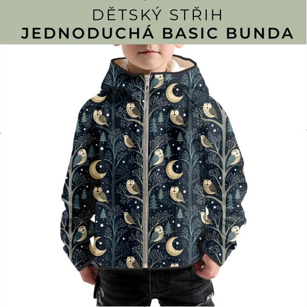 Dětský střih - jednoduchá dětská BASIC  bunda