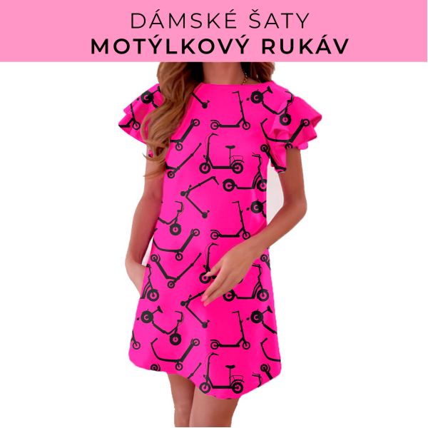 DÁMSKÝ střih - šaty s motýlkovým rukávem