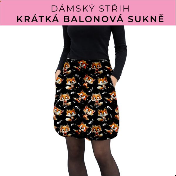 Dámský střih - balonová krátká sukně