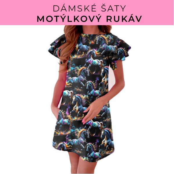 DÁMSKÝ střih - šaty s motýlkovým rukávem