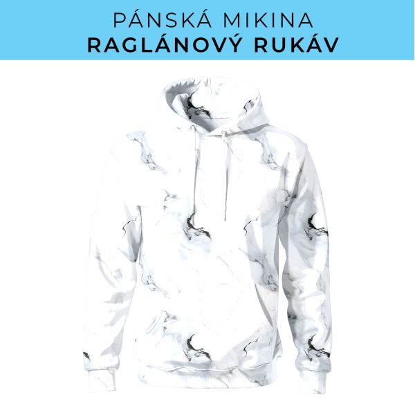 PÁNSKÝ střih - mikina raglan ZÁKLADNÍ s kapucí