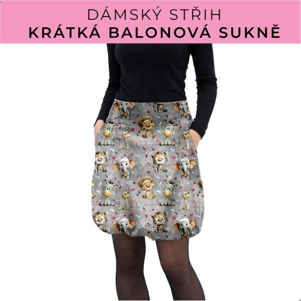 Dámský střih - balonová krátká sukně