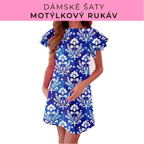 DÁMSKÝ střih - šaty s motýlkovým rukávem
