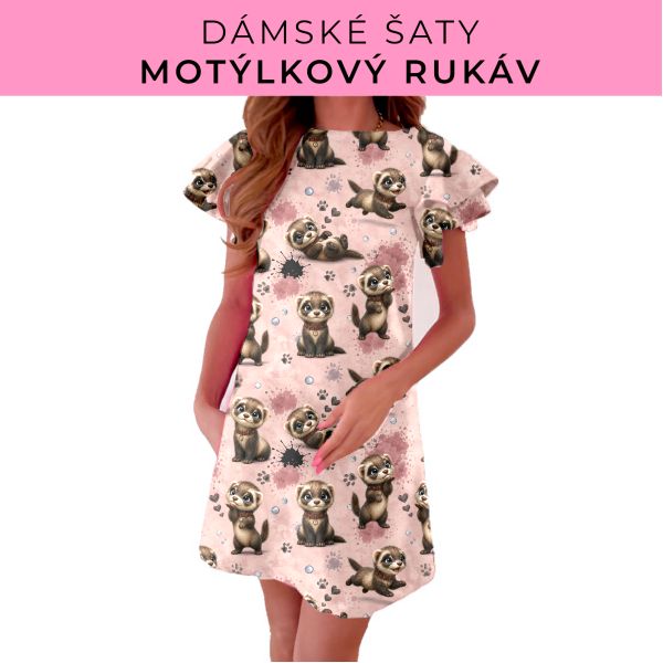 DÁMSKÝ střih - šaty s motýlkovým rukávem