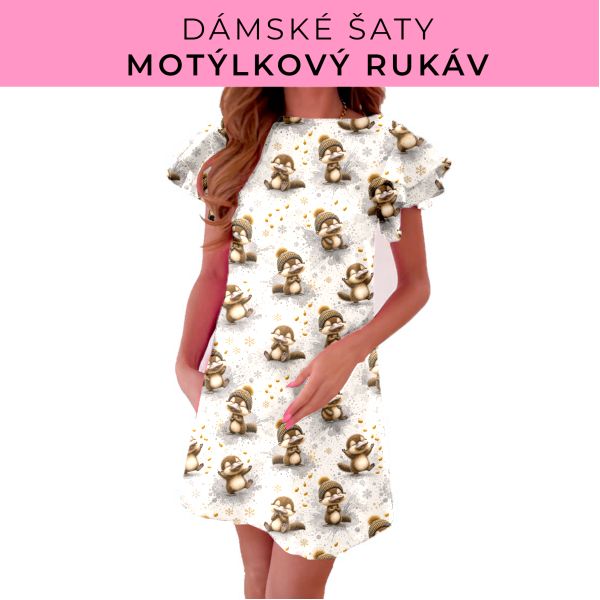 DÁMSKÝ střih - šaty s motýlkovým rukávem