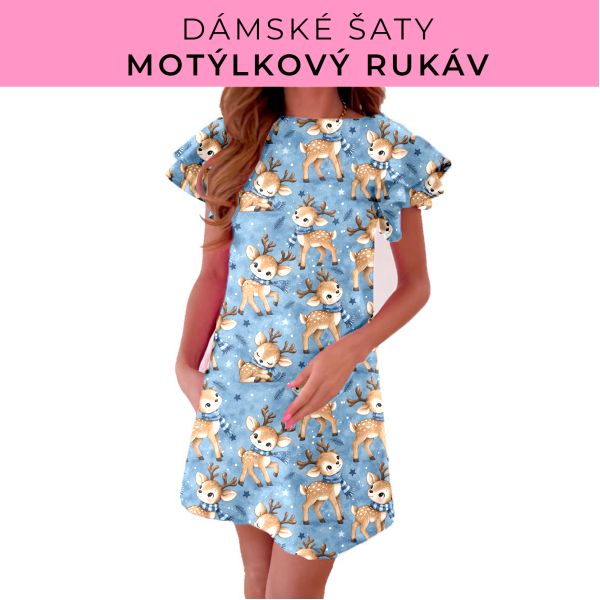 DÁMSKÝ střih - šaty s motýlkovým rukávem