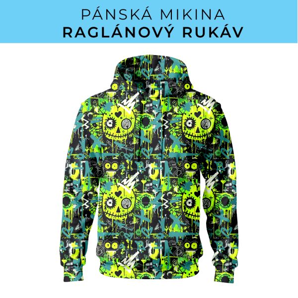 PÁNSKÝ střih - mikina raglan ZÁKLADNÍ s kapucí