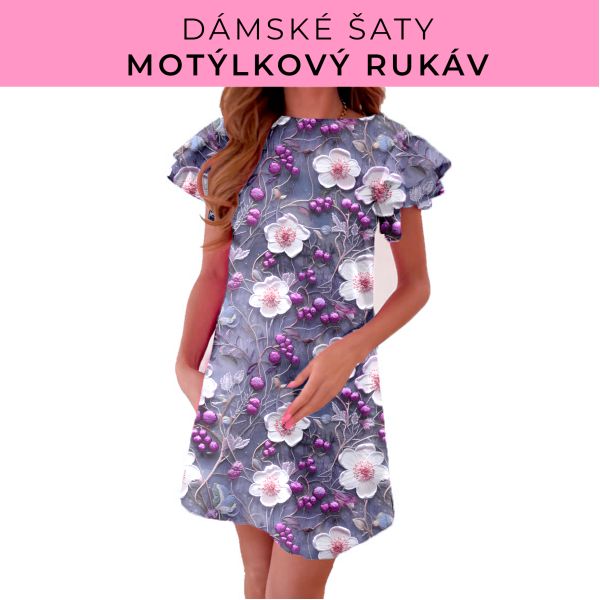 DÁMSKÝ střih - šaty s motýlkovým rukávem
