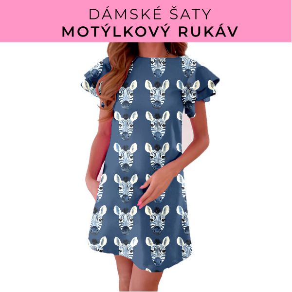 DÁMSKÝ střih - šaty s motýlkovým rukávem
