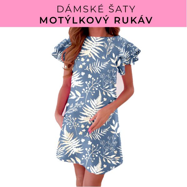DÁMSKÝ střih - šaty s motýlkovým rukávem