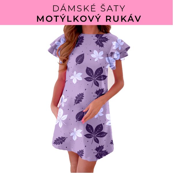 DÁMSKÝ střih - šaty s motýlkovým rukávem